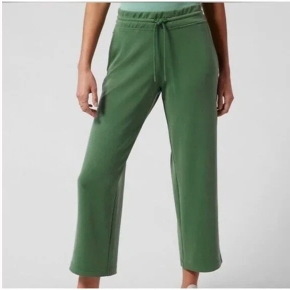 Athleta Green Wide Leg Pants - Picture 1 of 11